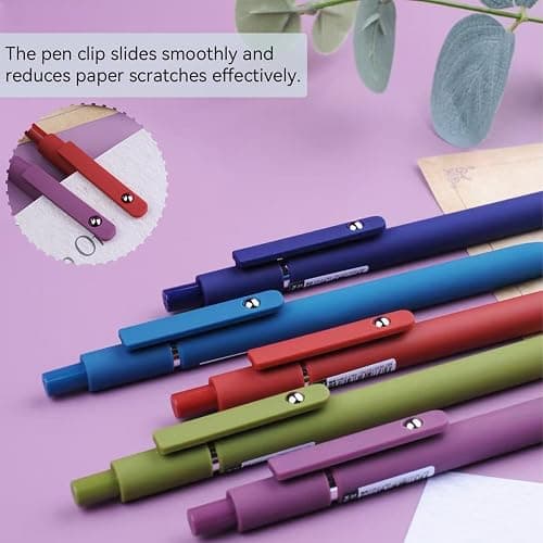 ACEES Gel Pens, 5Pcs 0.5mm Fine Point Black Ink Pens With Smooth Writing,Office Desk Accessories,Quick Dry Pens For Journaling,Ballpoint Writing Supplies, Gift for Women and Men (Retro) thumbnail 5