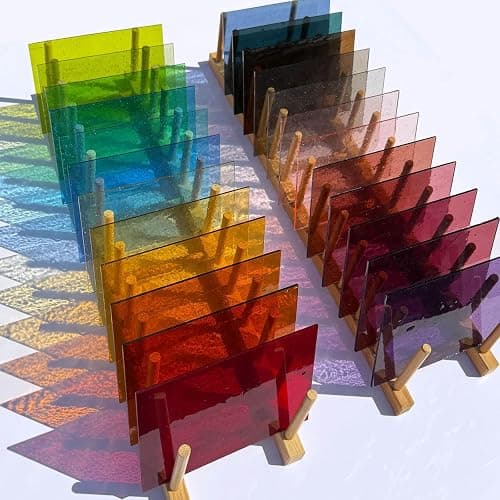 LITMIND 24 Sheets Transparent Stained Glass Variety Pack – Soft Rainbow Mix 6 x 4 Inch Smooth Art Glass for Suncatchers, Mosaics & DIY Crafts - Image 1