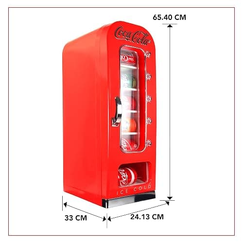 Coca-Cola AC/DC Retro Vending Electric Cooler with 10 Can Capacity - Beverage Vending Machine with Thermoelectric Cooling and Tall Window Display thumbnail 3