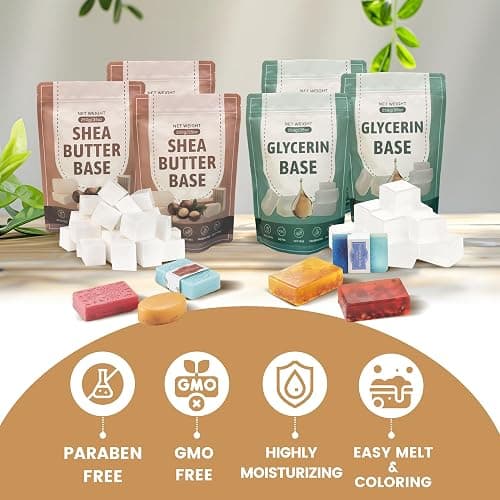 LFISGNN Deluxe Soap Making Kit for Adults DIY Soaps, DIY Soap Making Supplies Kits with Soap Melting Pot, Natural Soap Base, 8 Essential Oils, 8 Dyes, 4 Soap Molds, Packing and Supplies for Begineers thumbnail 5