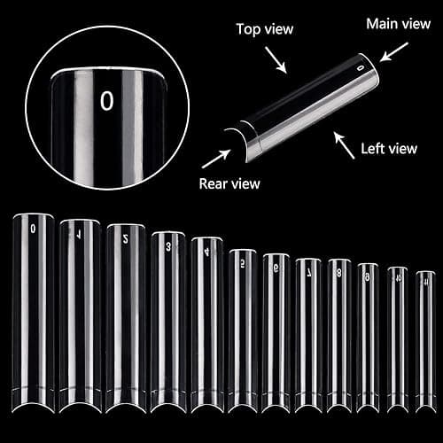No C Curve 3XL Long Square Nail Tips for Acrylic Nails Professional, SWETIDY 360PCS Clear Straight Flattened Half Cover False Nails Tips with Case for Nail Salons and Home DIY, 12 Sizes thumbnail 3