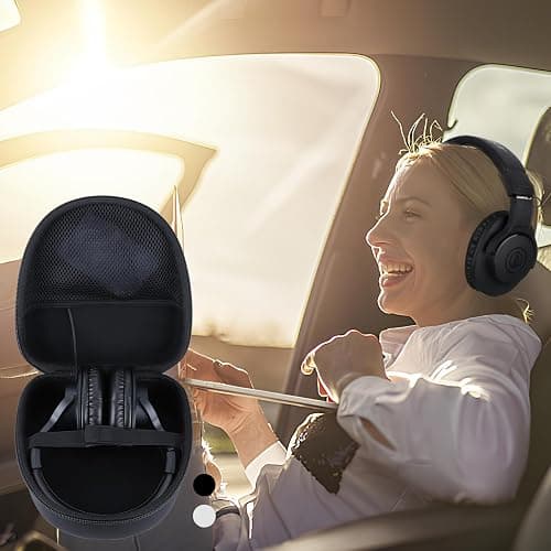 RIYADAone Hard Case Replacement for Audio-Technica ATH-M50X ATH-M20X ATH-M30X ATH-M70X ATH-M40x Professional Studio Monitor Headphones (Black Case) thumbnail 9