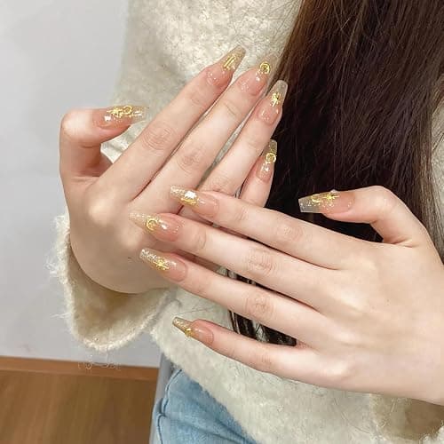 CUBLIVE 200Pcs Star Nail Charms for Nails Art 3D Gold Star Nail Charms Metallic Studs Rhinestones Stars Nail Jewelry Decorations Manicure Supplies Accessories for DIY Craft (G200) - Gold thumbnail 5