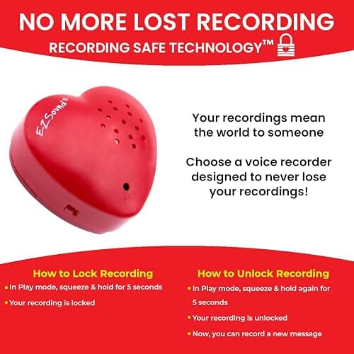 EZSound Voice Recorder for Stuffed Animal | 2 Pack - 30 Seconds Push Button Sound Recorder | Create Heartbeat Bear for Newborn | Personal Voice Message Recordable Sound Module for Toys (Red) thumbnail 2