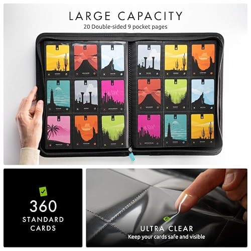 Vault X 9 Pocket Trading Card Zip Binder, 360 Cards, Premium Exo-Tec Album Material, 20 Side-Loading Pages, Folder for Collectible Games, Sports, TCG (Teal) thumbnail 3