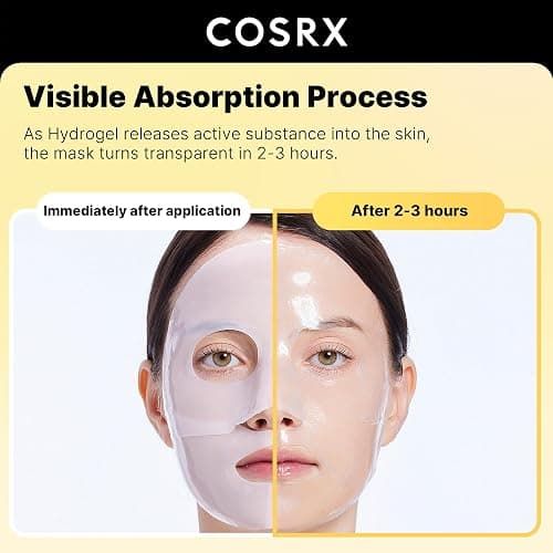 COSRX Advanced Snail Mucin Glass Glow Hydrogel Face Masks Skincare 3 EA, Collagen Face Mask, Travel Essentials, Overnight Face Mask, Korean Skin Care, Stocking Stuffers for Women thumbnail 4
