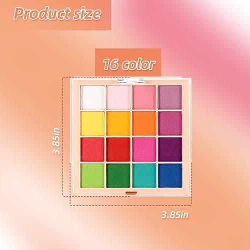 Nail Pigment Powder Palette Set, 16 Colors Ombre Nail Powder Palette French Aura Nails Ombre Nail Brush Nail Long-lasting Manicure Art DIY Accessories (06) thumbnail 6
