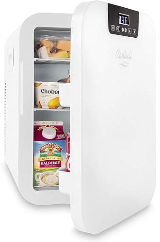 Cooluli 20 Liter Mini Fridge with Temperature Control - White Thermoelectric Cooler and Warmer for Bedroom, Office, Car, Dorm thumbnail 4
