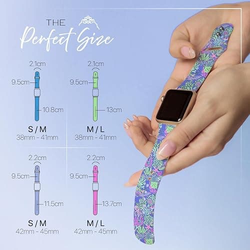 Lux Bands Smart Watch Bands for Women, Printed Silicone Watch Band, 38mm-45mm Ladies Watch Strap Compatible with Smartwatches, Sweat Resistant, For Series 11 10 9 8 7 6 5 4 3 2 1 SE thumbnail 3