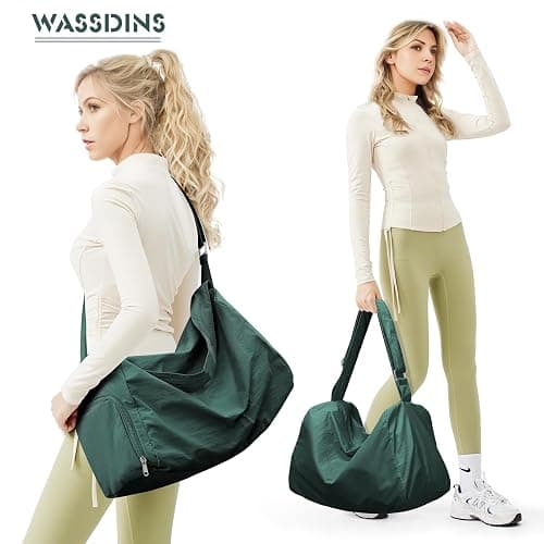 Small Gym Bag with Shoe Compartment, Workout Sport Duffle Bag for Women Travel, Waterproof Shoulder Overnight Bags Lightweight Carry on Tote Bags for Swim, Yoga, Dance thumbnail 3