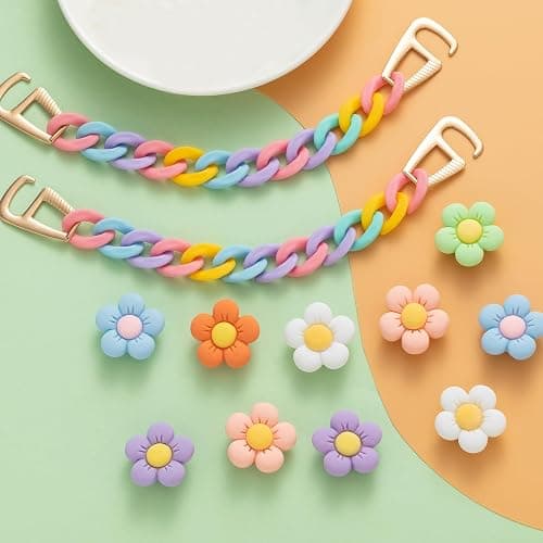 Kyleryns Flower Shoe Charms for Clog Sandals Bracelets Accessories Decoration, Summer Cute Daisy Shoes Charm for Adults Women Birthday Party Favor thumbnail 3
