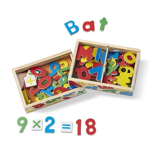 Melissa & Doug Deluxe Magnetic Letters and Numbers Set – 89 Wooden Alphabet Magnets & Numbers, Educational Learning Toys for Preschool Kids Ages 3+ thumbnail 4