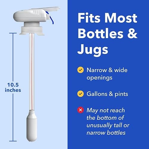 Magic Tap Automatic Drink Dispenser for Fridge, White (3 Pack), No Spill Milk Dispenser for Fridge, Automatic Milk Dispenser Pump for Gallon Jugs, Water & Juice, Fits Most Bottles, Batteries Required thumbnail 2