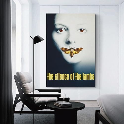 THE SILENCE OF THE LAMBS Horror Movie Poster Canvas Wall Art Poster Decorative Bedroom Modern Home Print Picture Artworks Posters 16x24inch(40x60cm) thumbnail 3