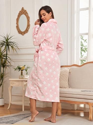 RONGTAI Plush Soft Robes for Women Lightweight and Warm SPA & Bath Robes Female for Mom Wife and Girl Friend thumbnail 5
