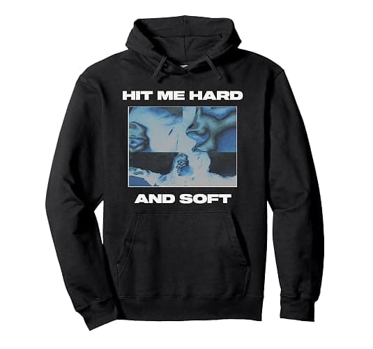 Official Billie Eilish HIT ME HARD AND SOFT Inverted Black Pullover Hoodie - Image 1