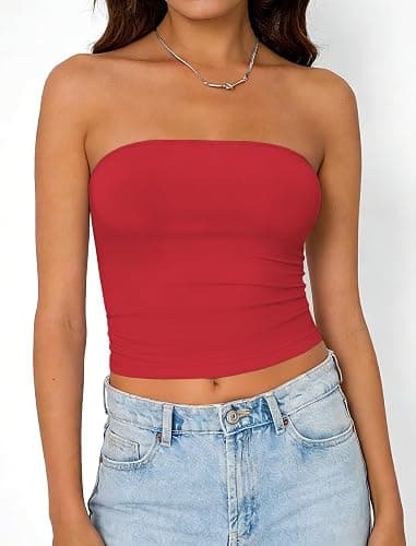 Matunana Womens Tube Tops Summer Crop Cute Y2K Strapless Backless Basic Bandeau 2026 Trendy Going Out Vacation Outfits thumbnail 3