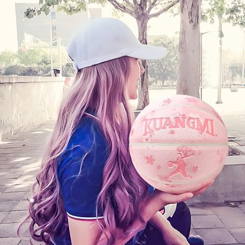Kuangmi Pink Series Basketball, Premium Design Printed Street Performance Ball, Men's Official Size 7 29.5", ‎Women's Intermediate Size 6 28.5", for Indoor & Outdoor thumbnail 6