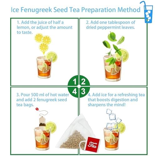 Samcci - Fenugreek Seed Tea Bags, 50 Teabags, 3g/bag - Natural Healthy Fenugreek Methi Seeds Herbal Tea - Non-GMO - Caffeine-free - Support Digestion & Improve Heart Health thumbnail 4