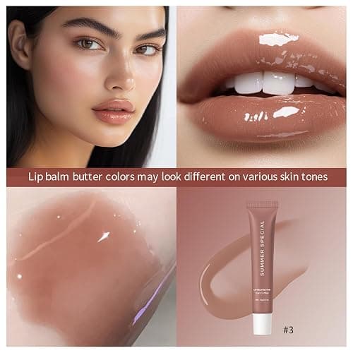 URQT 4PCS Summer Special Lip Butter Balm, Hydrating, Nourishing & Softening Lip Care with Natural Oils & Fruit Extracts, Long-Lasting Moisture, Non-Sticky Shine, Soften Dry Lips Lip Care (4PCS, 4) thumbnail 9