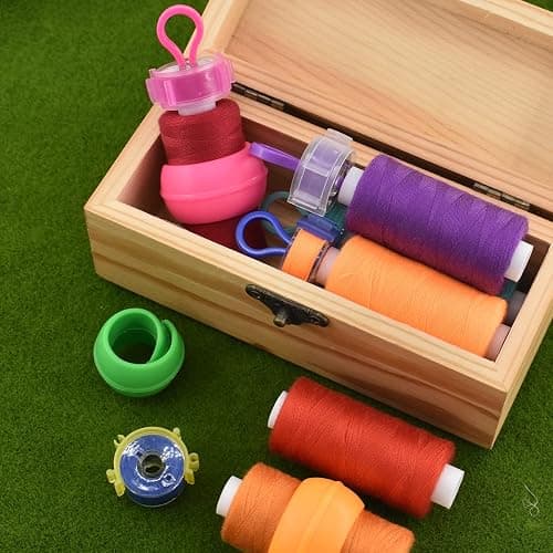 142Pcs Bobbin Thread Buddies Set Sewing Thread Spool Organizer Including 70Pcs Bobbin Holders Clips, 32Pcs Bobbin Thread Spool Huggers and 40Pcs Bobbin Clips Holder for Embroidery Quilting Sewing thumbnail 8