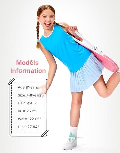 Lollgirl Girls Tennis Skirt with Shorts,Pleated Athletic Skort with Pockets for Golf,Running & School Uniform Skirt thumbnail 6