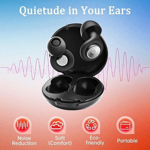 Ear Plugs for Sleeping Noise Cancelling 45dB, Reusable Silicone Earplugs with 8 Eartips and Travel Case, Soft Comfort Hearing Protection for Concerts, Snoring, Travel, Study (Black) thumbnail 3