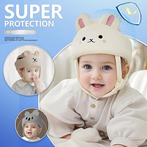 Baby Helmet for Crawling Walking - Adjustable Head Protector with 360° Safety Protection + Breathable Comfort for Learning to Walk thumbnail 3