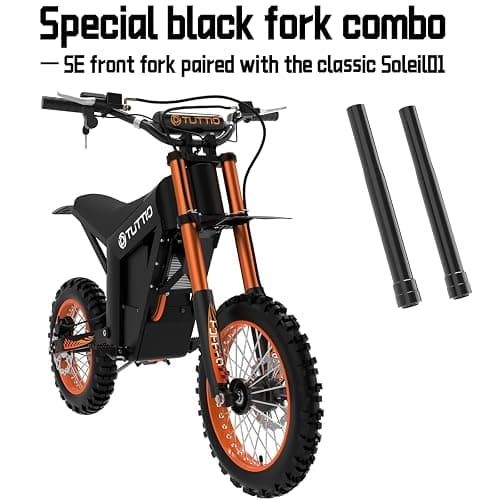 Tuttio Soleil01 Electric-Dirt-Bike with Black Suspension Fork, 14"/12" Fat Tire 2000W Electric-Motorcycle with 48V 21AH Battery 37MPH Hydraulic Brakes Mountain Off-Road EBike for Teens Adults Age 13+ thumbnail 5