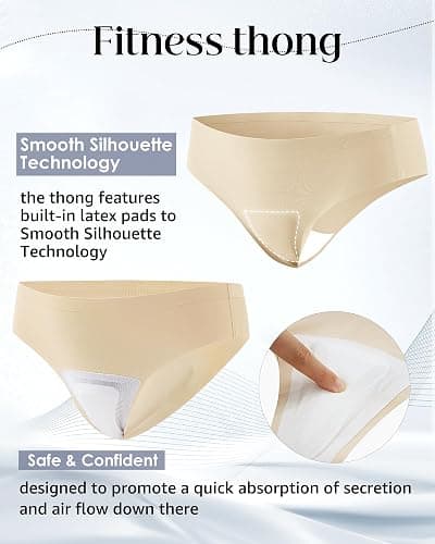 LEVAO Seamless Thongs for Women-Low Waist Invisible G-string No Show Thong Panty Liners Workout Panties S-XL thumbnail 4