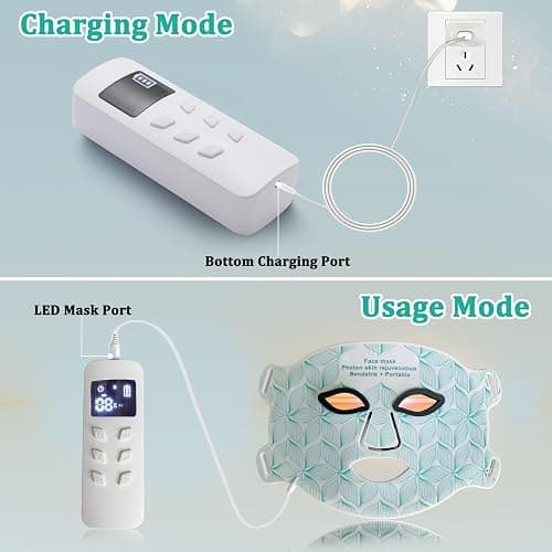 biuufish Red Light Therapy for Face, 7＋1 Colors LED Face Mask Light Therapy with 850NM Near-infrared, Portable Rechargeable Red Light Therapy Mask Skin Care Device at Home and Travel for Anti-Aging thumbnail 9