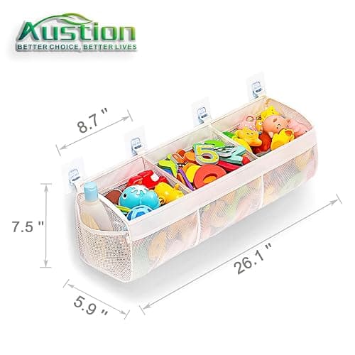 Austion Original 3 Compartment Horizontal Large Openings Bath Toy Organizer for Tub, Capacity Upgrade Bath Toy Storage and Holder, Bathtub Toy Holder for Easy Access and Sorting of Toys. thumbnail 2