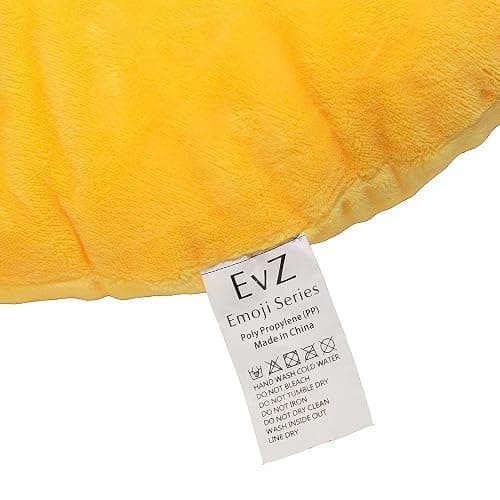 EvZ Official Certified Sleeping Plush Pillow - 32cm Large Soft ZZZ Face Emoticon Cushion - Cute Decorative Stuffed Toy for Bedtime, Office Nap & Stress Relief (Yellow) thumbnail 3