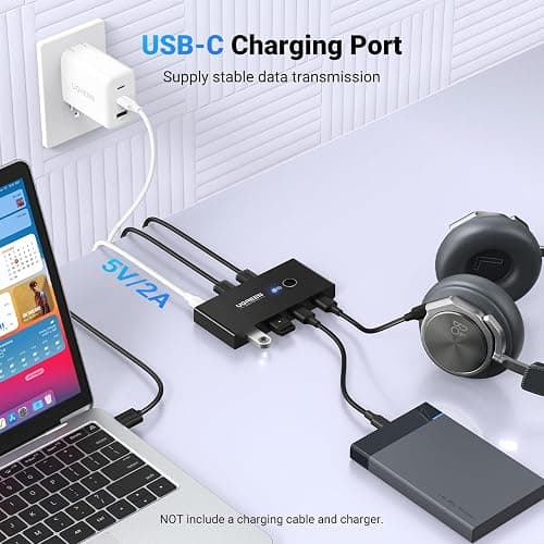 UGREEN USB Switch Selector 2 Computers Sharing 4 USB Devices USB 2.0 Peripheral Switcher Box Hub for Mouse Keyboard Scanner Printer PCs with One-Button Swapping and 2 Pack USB A to A Cable thumbnail 5