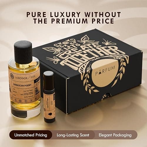 Luxodor Inspired by Y S.L's B.lack O.pium 3.4 fl. oz (100ml) Damascus Poemy with Pheromone Roll-On Oil 10 ml | Women’s Dupes Fragrances | Long Lasting Perfume Vanilla for Women | Womens Perfume thumbnail 5