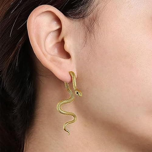 Halloween Snake Earrings for Women Goth Vintage Snake Dangle Earrings Statement Jewelry for Halloween Cosplay thumbnail 2