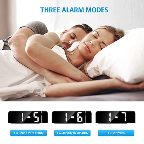 AMIR Projection Alarm Clock for Bedroom Ceiling, LED Clock with 7.9" Large Display,4 Level Brightness, 12/24H, USB Charger, Snooze, Night Mode, Loud Alarm for Kids, Elderly,Heavy Sleepers thumbnail 5