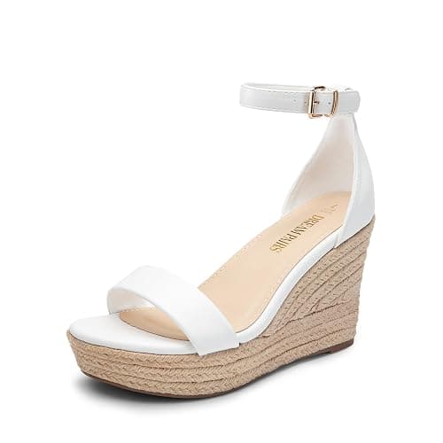 DREAM PAIRS Women's Platform Wedges Sandals, Comfortable Open Toe Espadrilles Sandals Dressy Buckle Ankle Strap Summer Shoes - Image 1