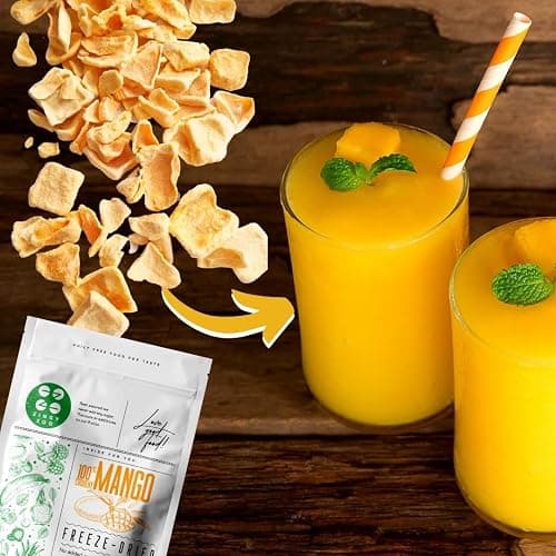 Freeze Dried Mango Chunks | Pure Natural Freeze Dried Fruits | GF Raw Vegan | Mill for Mango Powder or Eat as Dry Mango Dried Snack | Fresh Fruit Taste | Pure Dried Mangoes ZingyZoo (100g) thumbnail 2