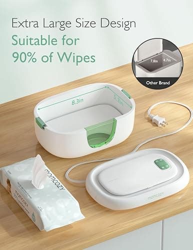 Momcozy Baby Wipe Warmer, Innovative Spring Design, Large Capacity Wipes Dispenser, Fast and Even Heating, 4 Modes of Temperature Heating Control, Diaper Wipe Warmer with Night Light thumbnail 6