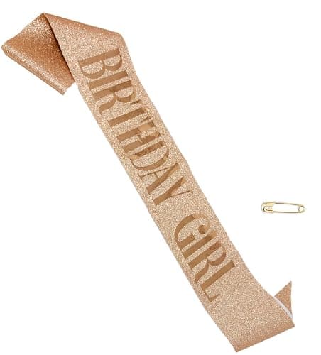 Shimmer Anna Shine Glitter Birthday Sash for Women (Rose Gold Glitter) - Rose Gold Glitter thumbnail 6