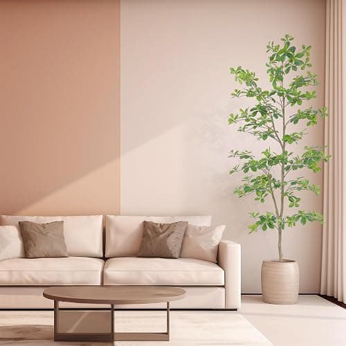 Bellacat Faux Black Olive Tree 7ft, Tall Faux Trees Indoor with Natural Trunk and Realistic Leaves. 7 Feet(84in) Artificial Tree for Home Office Décor. thumbnail 6