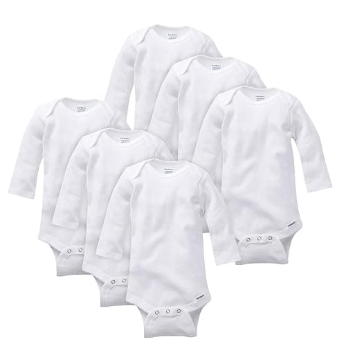 Gerber unisex-baby Multi-pack Long-sleeve Onesies Bodysuit Mitten Cuff Sizes - Image 1