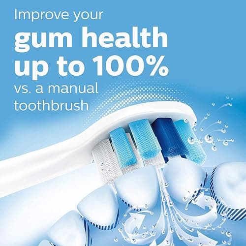 Philips Sonicare ProtectiveClean 5100 Rechargeable Electric Toothbrush, with Pressure Sensor, 3 Cleaning Modes, SmarTimer and QuadPacer, 14-Day Battery Life, Travel Case, Black, Model HX6850/60 thumbnail 2