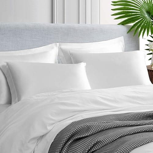 EHEYCIGA Silk Satin Pillow Cases 2 Pack White, Silky Pillowcases for hair and skin with Envelope Closure, Standard Size, 50x75 cm - White - 2PCS (50x75cm) thumbnail 2