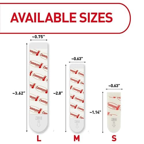 Command Damage Free Hanging Strips for Large Wall Hooks, Removable Adhesive, No Tools, 20 White Strips thumbnail 2