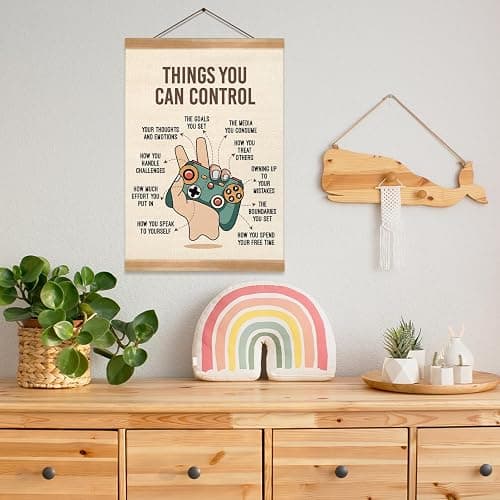 ZTGDA Positive Affirmation Poster,Things You Can Control Poster,Mental Health Gaming Wall Art, Positive Motivational Canvas for Teen Room, Counseling Office, Therapy, or Classroom Decor(Control) thumbnail 7