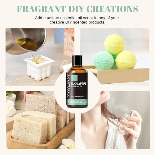 MAYJAM Eucalyptus Essential Oil for Diffuser Soap Candle Making, 100ML | Long Lasting Scents, Eucalyptus Oil for Skin, Ideal for Home Office Yoga Use thumbnail 5
