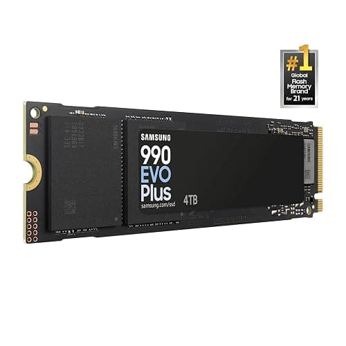 Samsung 990 EVO Plus SSD 4TB, PCIe Gen 4x4 | Gen 5x2 M.2, Speeds Up-to 7,250 MB/s, Upgrade Storage for PC/Laptops, HMB Technology and Intelligent Turbowrite 2.0, (MZ-V9S4T0B/AM) thumbnail 2