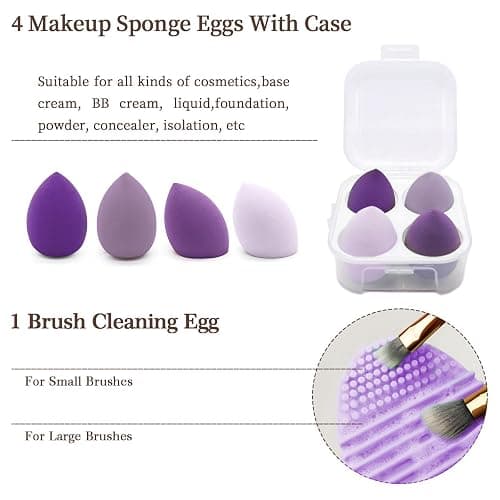 Koccido Makeup Brushes 22 Pcs Makeup Kit,Foundation Brush Eyeshadow Brush Make up Brushes Set (Purple, 22 Piece Set Large) thumbnail 5